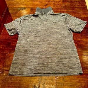 Men’s underarmour s/s 2-button gray polo, XL